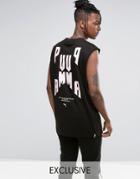 Puma Oversized Graphic Tank In Black Exclusive To Asos 57645303 - Black