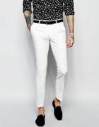 Noose & Monkey Suit Pants With Stretch In Super Skinny Fit - White