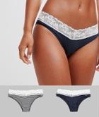 Pepe Jeans 2 Pack Knickers - Navy