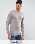 Asos Tall Lightweight Muscle Sweatshirt In Stone - Beige