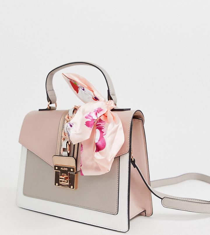 Aldo Glendaa Small Top Handle With Chain And Non-removable Scarf Detail - Pink