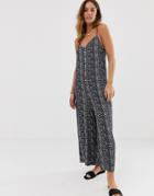 Pukas Bali Jumpsuit In Charcoal Print - Black