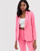 Unique21 Tailored Single Breast Jacket - Pink