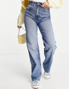 Pull & Bear Straight Leg Dad Jean In Blue-blues