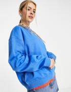 Weekday Essence Organic Cotton Sweatshirt In Blue