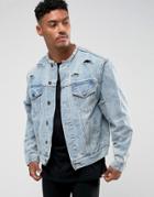 Siksilk Denim Jacket In Blue - Blue