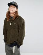 Burton Snowboards Tribute Borg Fleece Sweatshirt In Green - Black