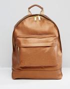 Mi-pac Tumbled Leather Look Backpack In Gold - Gold