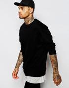 Asos Sweatshirt In Oversized Fit - Black