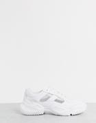 Public Desire Lowell Cut Out Sneakers In White