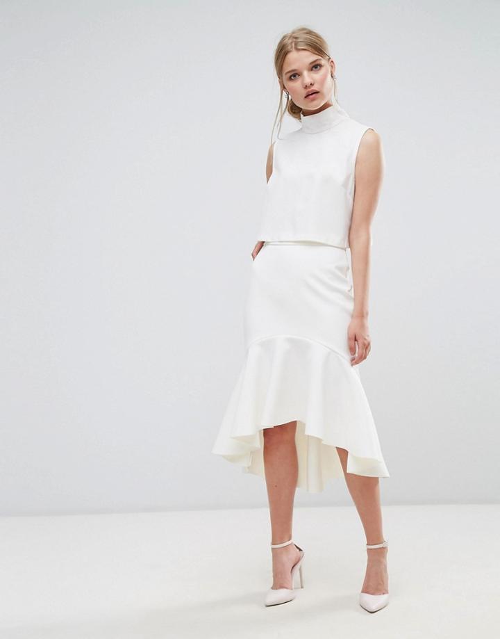 Ted Baker Fluted Hem Pencil Skirt - White