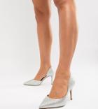 Asos Design Purley Wide Fit High Heels - Silver