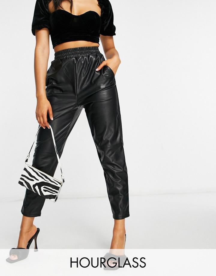 Asos Design Hourglass Leather Look Sweatpants-black