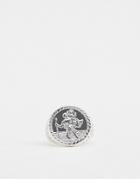Chained & Able St Christopher Soverign Ring In Silver - Silver