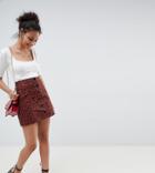 Miss Selfridge A-line Skirt With Button Front In Leopard Print