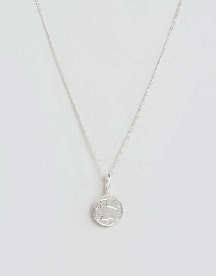 Katie Mullally Sterling Silver Irish 3p Coin Necklace - Silver