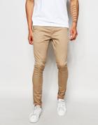 Asos Extreme Super Skinny Chinos In Stone - Stone