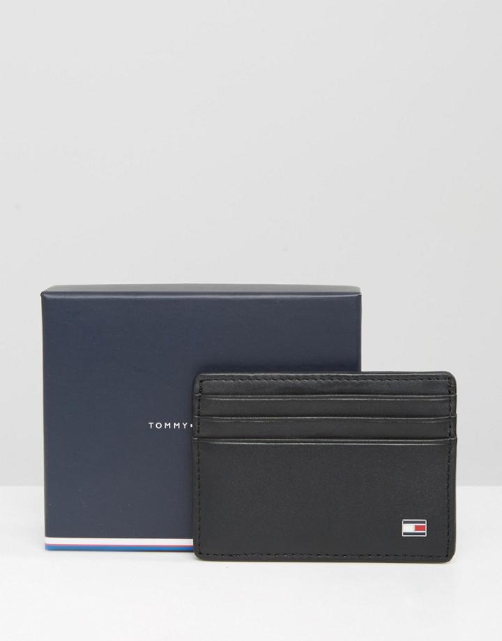 Tommy Hilfiger Eton Leather Cardholder In Black - Black