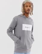 Mennace Hoodie With Signature Box Logo In Gray