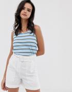 Esprit Stripe Tank Top In Light Blue