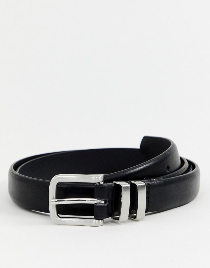 New Look Skinny Smart Belt In Black - Black