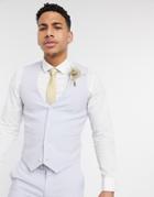 Asos Design Wedding Super Skinny Suit Suit Vest In Lilac Crosshatch-purple
