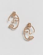 Weekday Face Earrings - Gold