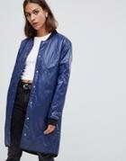 Minimum Quilted Longline Bomber - Navy