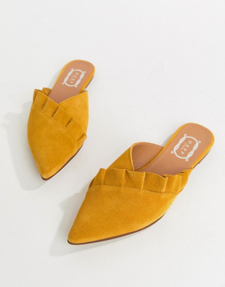 Depp Flat Mules - Yellow