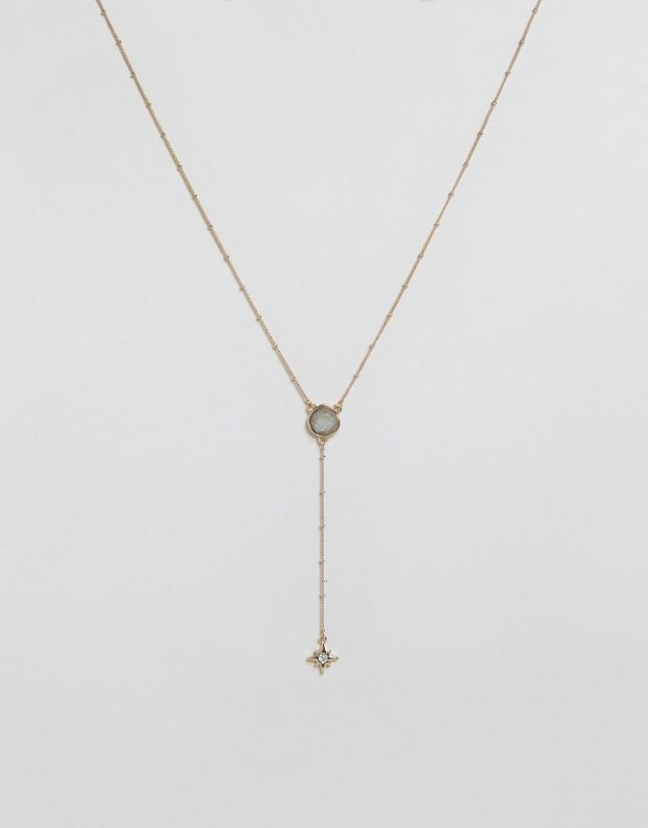 Oasis Semi Precious Star Y Necklace - Gold