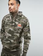 Ellesse Hoodie With Small Logo In Camo - Green