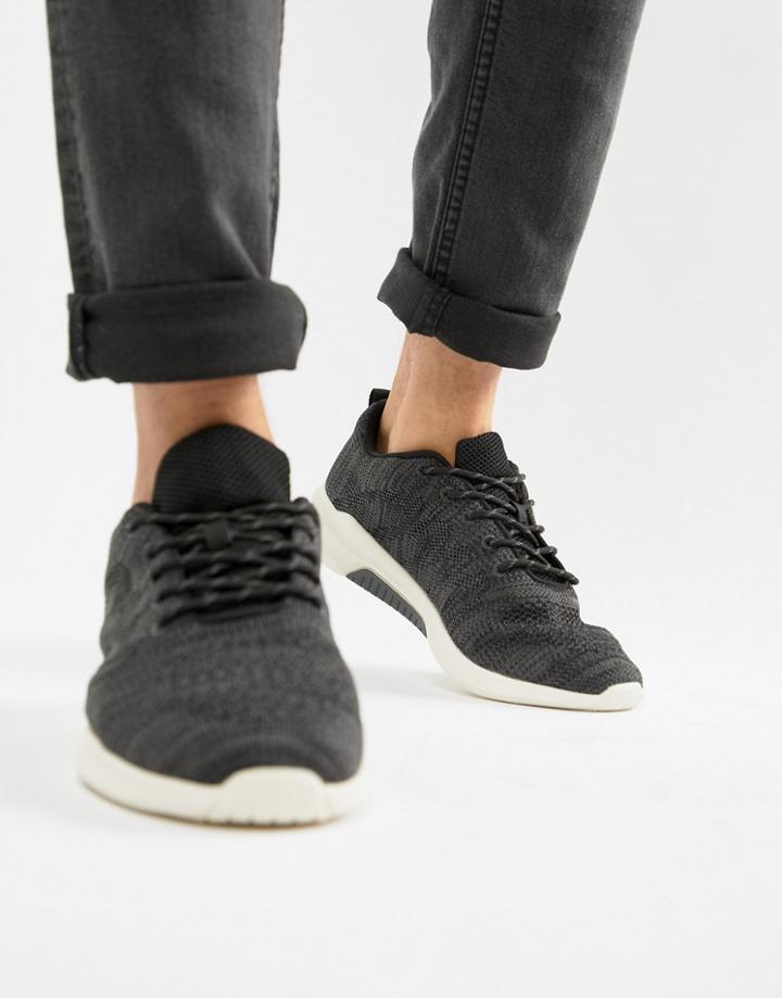 Next Sneakers With Textured Knit In Black - Black