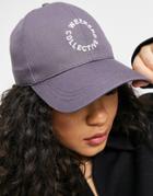 Asos Weekend Collective Baseball Cap With Logo In Charcoal-grey