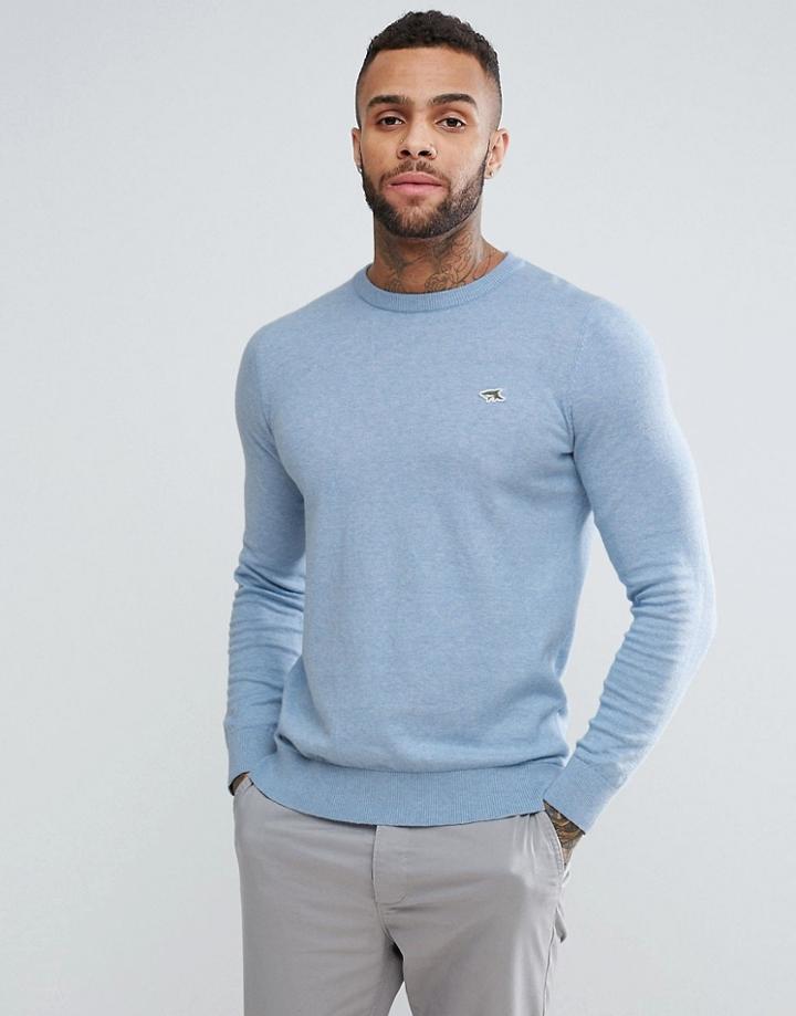 Le Shark Cotton Knit Crew Sweater - Blue