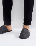 Ben Sherman Sheepskin Front Seam Mule - Gray