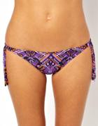 All About Eve Boho Print Fringe Side Bikini Bottom