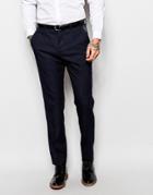Asos Slim Suit Trousers In Polka Dot - Navy