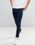 Farah Drake Slim Fit Jeans In Navy Twill - Blue