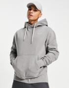 Pull & Bear Washed Hoodie In Gray Set-grey