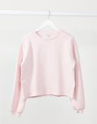 River Island Quilted Long-sleeve Sweatshirt In Pink