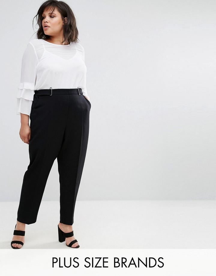 Elvi Black Pant With Buckle - Black