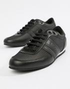 Boss Nylon Reflective Sneakers In Black - Black