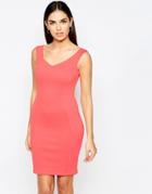 Lipsy Scuba Bodycon Dress - Orange