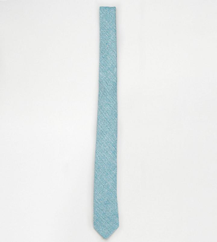 Heart & Dagger Tie In Herringbone Tweed - Green
