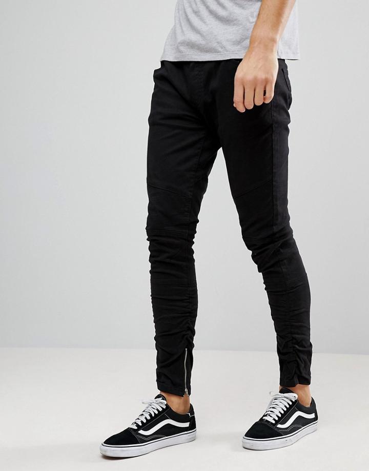 Brave Soul Cotton Biker Jogger - Black