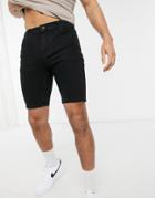 Asos Design Skinny Denim Shorts In Black