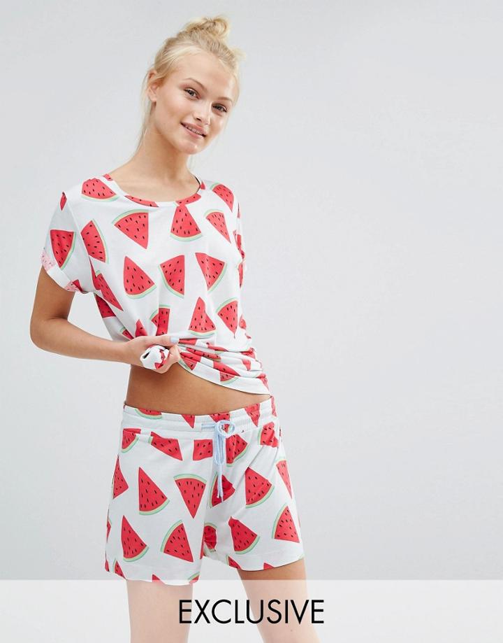 Chelsea Peers Watermelon Pyjama Shorts Set - Blue