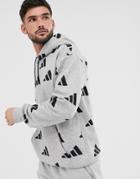 Adidas Performance 'the Pack' Graphic Print Hoodie In Gray