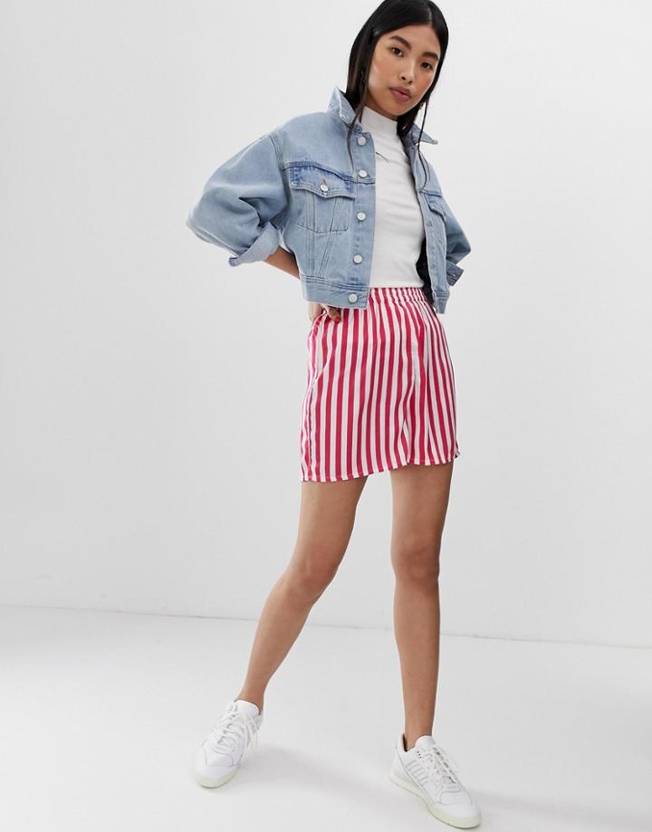 Pieces Disha Stripe Shorts-pink