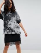 Asos T-shirt In Abstract Tie Dye - Multi